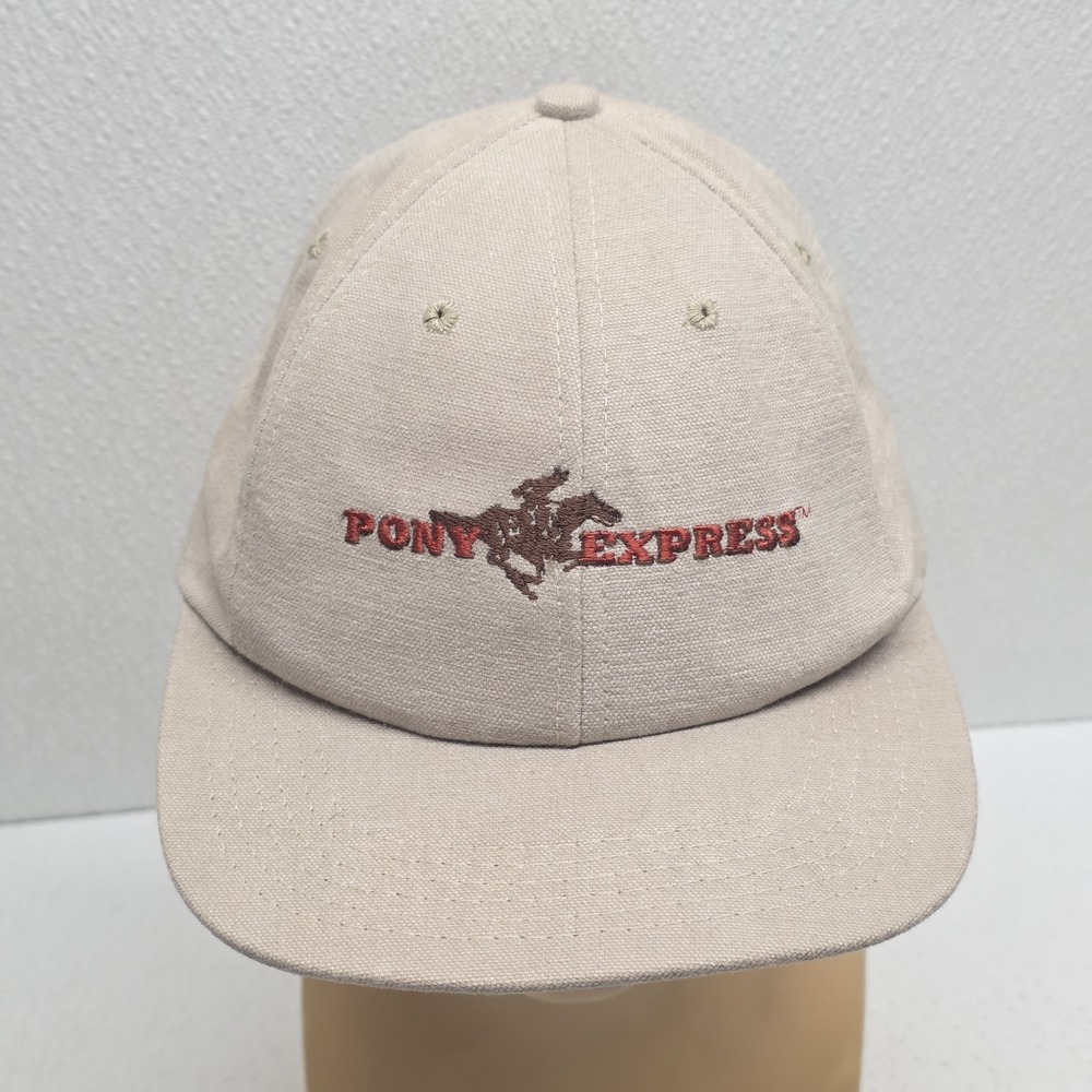 USPS Pony Express 80th Anniversary Tan Snapback Hat Vintage 1998